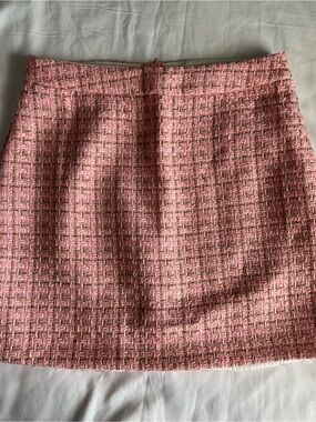 SHEIN Pink and Gold Tweed Mini Skirt